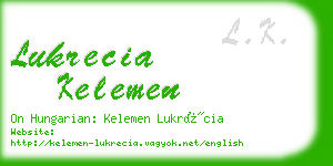 lukrecia kelemen business card